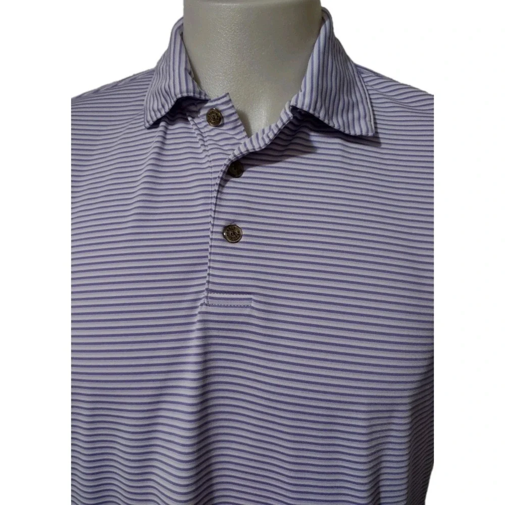 Pebble Beach Performance Golf Polo Shirt Mens Size M Short Sleeve Stretch Purple